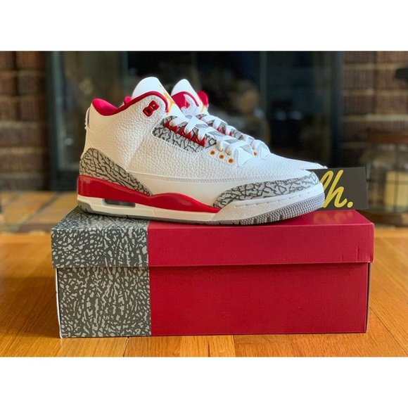 Size 11.5 Air Jordan 3 Retro "Cardinal Red" - Picture 4 of 5